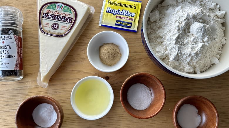 Ingredients for Asiago bagels