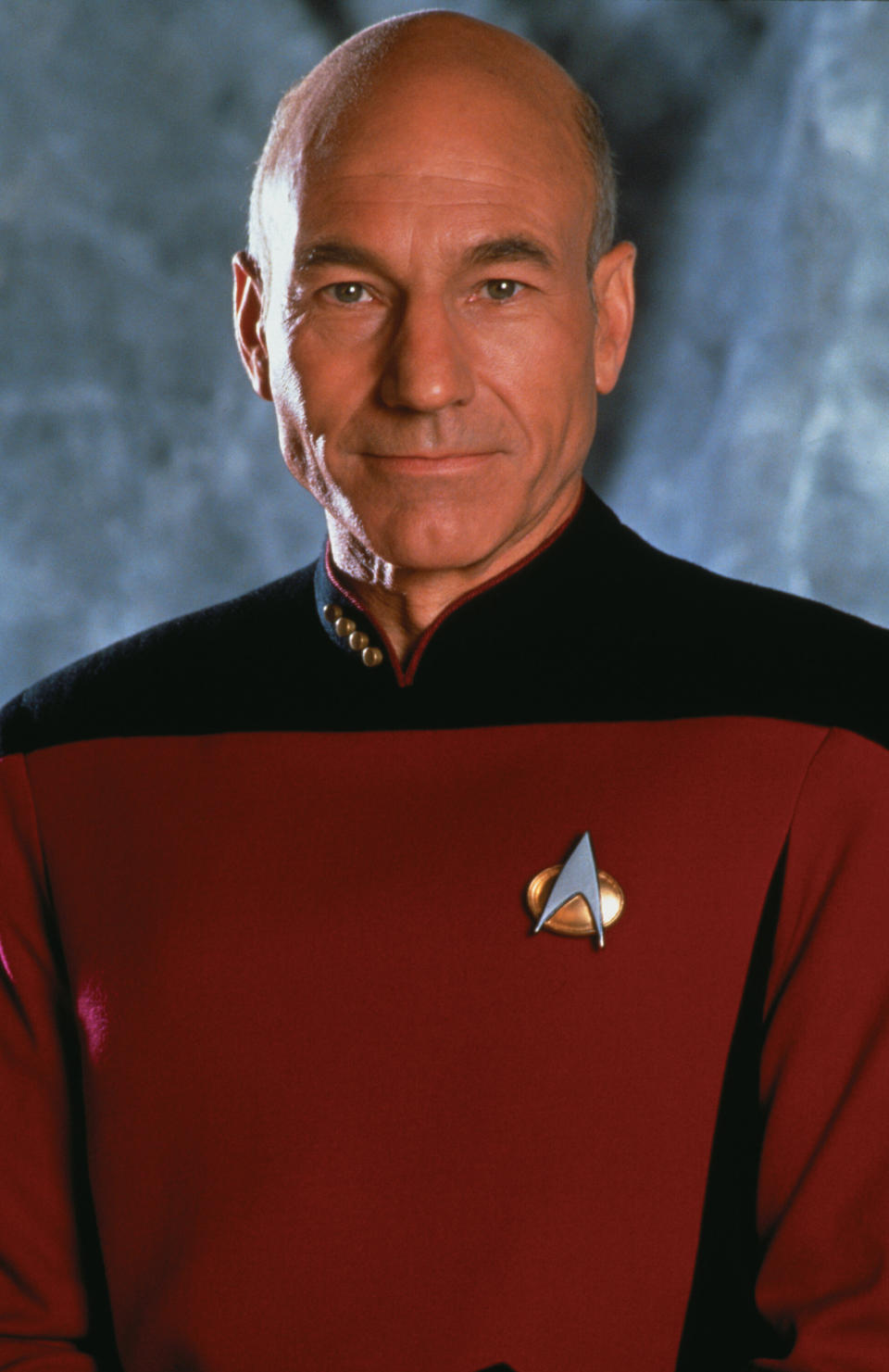 Promotional portrait of British actor Patrick Stewart (as Captain Jean-Luc Picard) in 'Star Trek: The Next Generation,' California, 1987. (Photo by CBS Photo Archive/Getty Images)