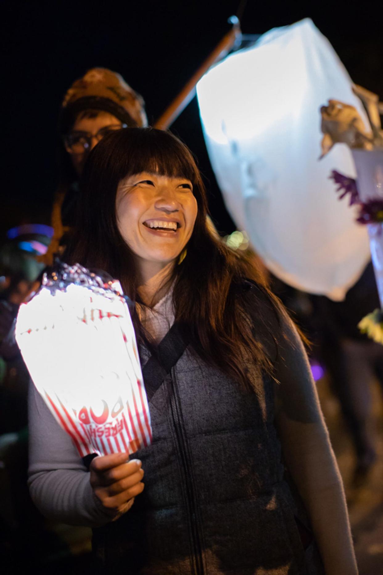 This photo was taken at a lantern parade that the Lyndon House Art Center hosted in October of 2019. The 2023 Flight of the Fireflies Lantern Parade will take place at Dudley Park on Apr. 1.