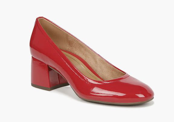 A pair of polished pumps with an ultra-comfortable design