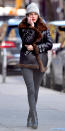 <p>The It-girl stepped out in her favorite shearling-lined leather jacket, this time paired with black jeans, black booties, and a gray knit beanie (get a similar style <a rel="nofollow noopener" href="https://click.linksynergy.com/fs-bin/click?id=93xLBvPhAeE&subid=0&offerid=465536.1&type=10&tmpid=2425&RD_PARM1=https%3A%2F%2Fwww.bloomingdales.com%2Fshop%2Fproduct%2Frebecca-minkoff-chunky-melange-slouch-hat%3FID%3D1790890%2526CategoryID%3D1005370%2526LinkType%3D&u1=ISAlexaChungStreetStyle3.22JA" target="_blank" data-ylk="slk:here;elm:context_link;itc:0;sec:content-canvas" class="link ">here</a>).</p>