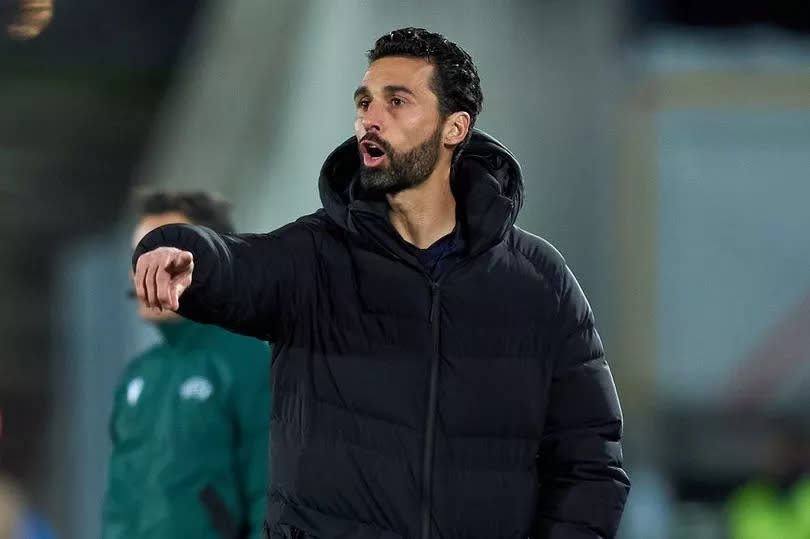 Head coach Alvaro Arbeloa of Real Madrid gestures during the UEFA Youth League Round of 16 match between Real Madrid and RB Leipzig at Estadio Alfredo Di Stefano on February 28, 2024 in Madrid, Spain.