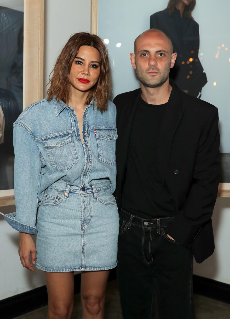 <h1 class="title">Christine Centenera and Josh Groot</h1><cite class="credit">Photo: Chelsea Lauren for Shutterstock, Courtesy of Levi's & WARDROBE.NYC</cite>