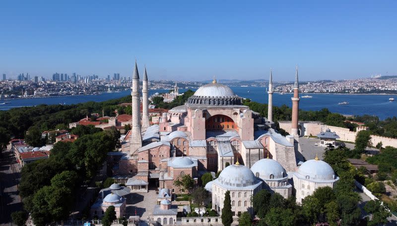 Hagia Sophia or Ayasofya is seen in Istanbul