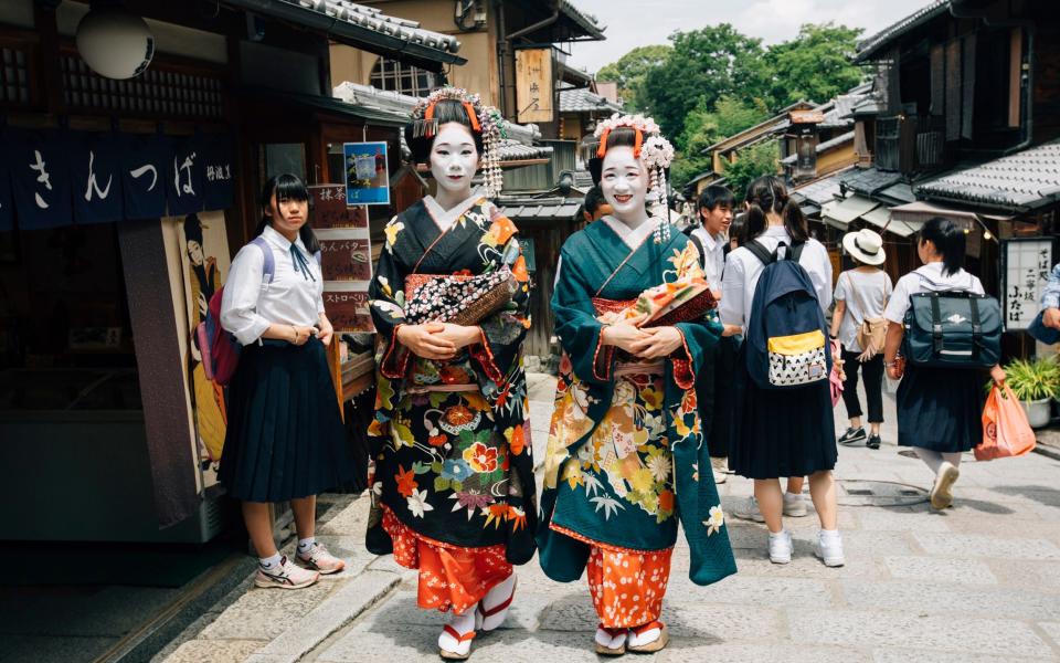 Geishas are masters of traditional Japanese art forms such as dance, playing musical instruments and tea ceremony