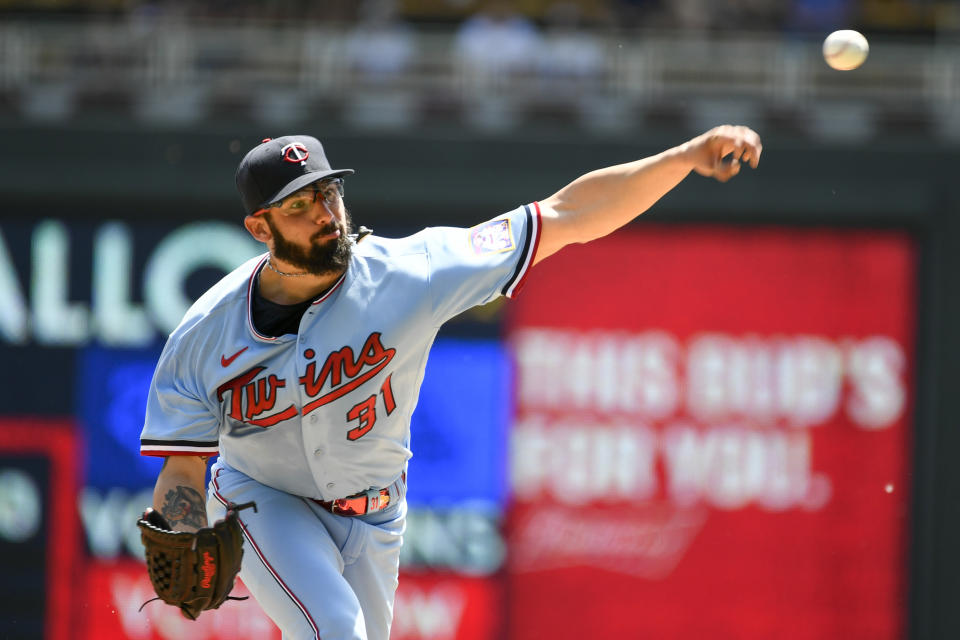 Minnesota Twins pitcher Devin Smeltzer throws during the first inning of a baseball game against the Cleveland Guardians, Thursday, June 23, 2022, in Minneapolis. (AP Photo/Craig Lassig)