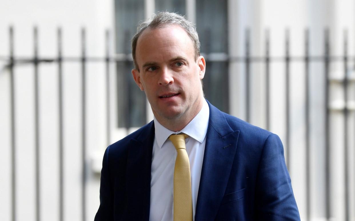  Britain's Secretary of State for Foreign affairs Dominic Raab leaves Downing Street in London, following the outbreak of the coronavirus disease (COVID-19) - Reuters/Toby Melville