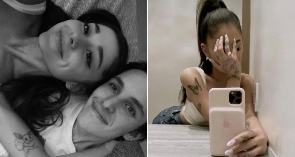 ariana grande instagram post engaged dalton gomez