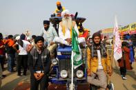 Protest against newly passed farm bills at Singhu border near Delhi