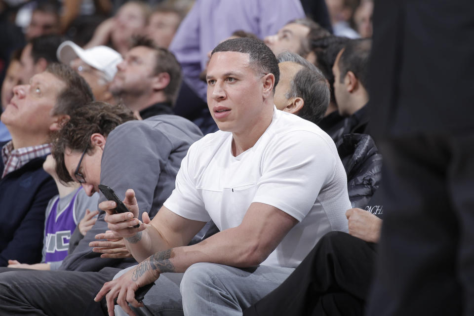 Mike Bibby is accused of groping and rubbing his genitals on a teacher the high school where he coaches. (Getty)
