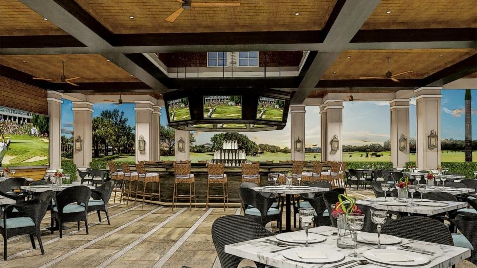 Rendering of Shadow Wood Country Club's planned outdoor dining spot