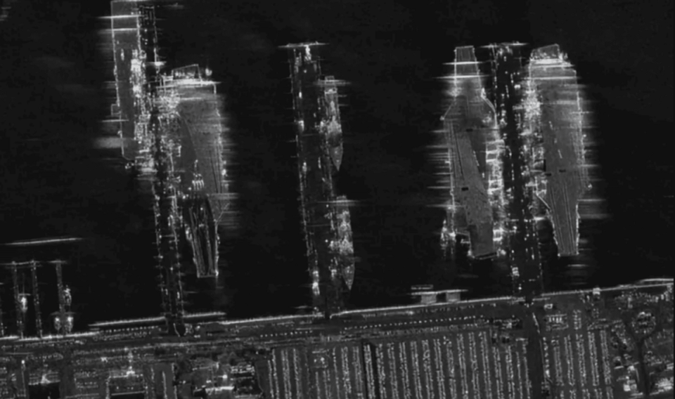 中國泰景四號01衛星拍攝到美國諾福克海軍基地軍事部署。   圖：翻攝自騰訊網
