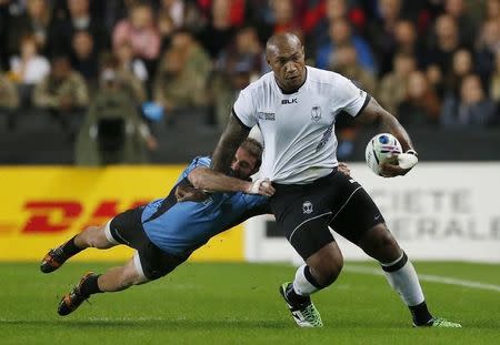 Rugby Union - Uruguay v Fiji - IRB Rugby World Cup 2015 Pool A - Stadium MK, Milton Keynes, England - 6/10/15 Fiji's Nemani Nadolo in action with Uruguay's Santiago Gibernau Action Images via Reuters / Andrew Boyers Livepic