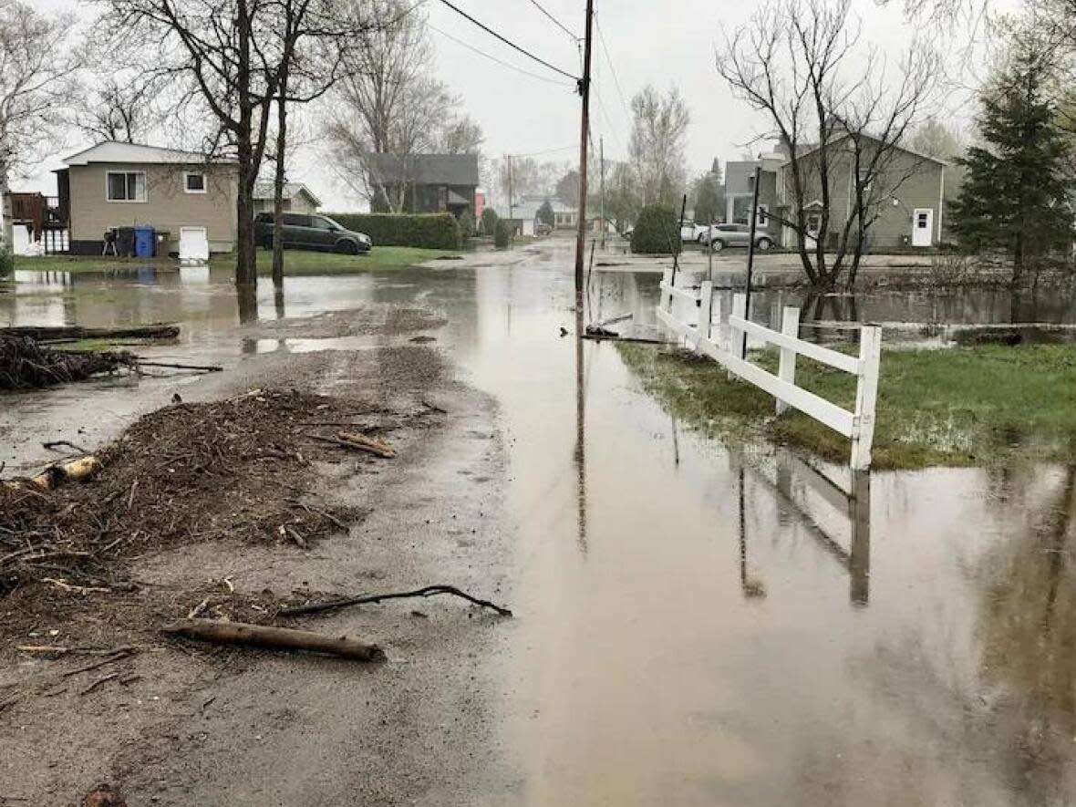 Many homes in Saint-Félicien were flooded due to the weekend weather system. (Radio-Canada/Rémi Tremblay - image credit)