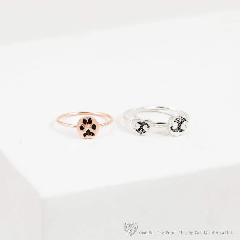 43) Custom Paw Print Ring