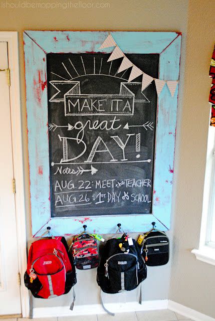 4) Chalkboard Backpack Hanger
