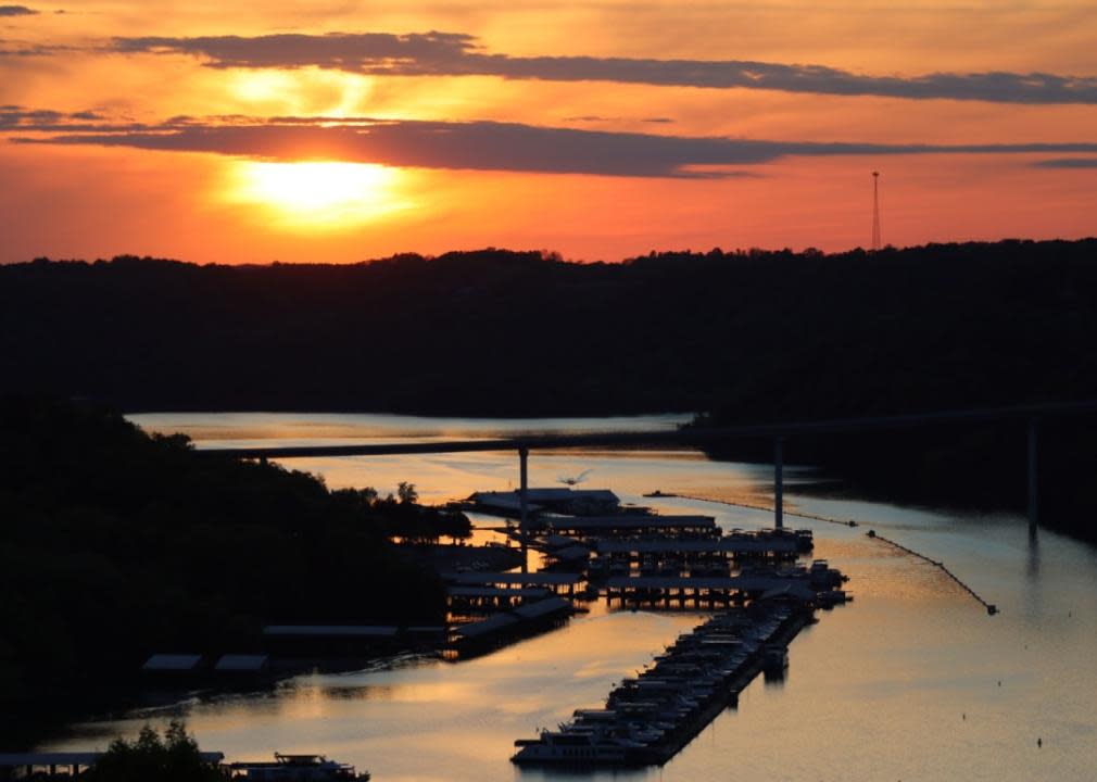 A sunset view of Dale Hollow Lake in Byrdstown.