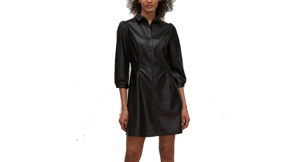 Nobody’s Child Faux Leather Mini Shirt Dress