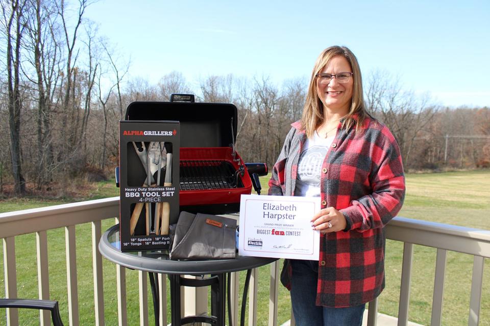 Liz Harpster of Ashland was selected as the grand prize winner of Firelands Electric Cooperative's Biggest Fan Contest.