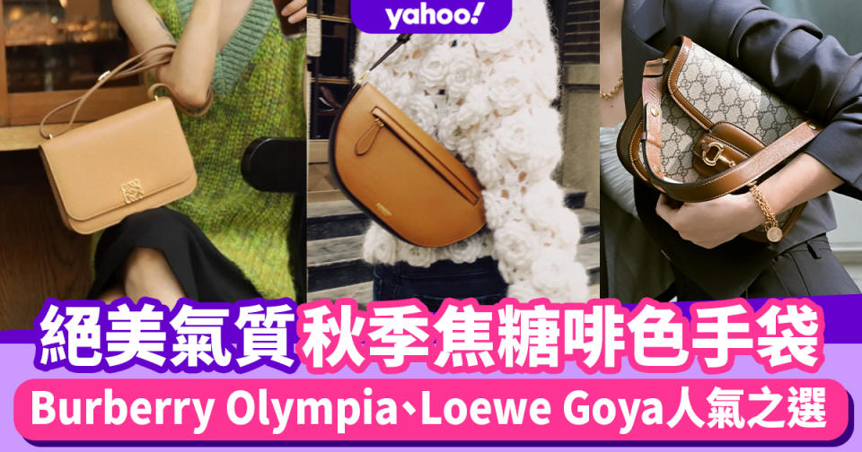 名牌手袋｜秋季百搭焦糖啡色手袋11款！「姜濤袋」Burberry Olympia、Loewe Goya氣質之選