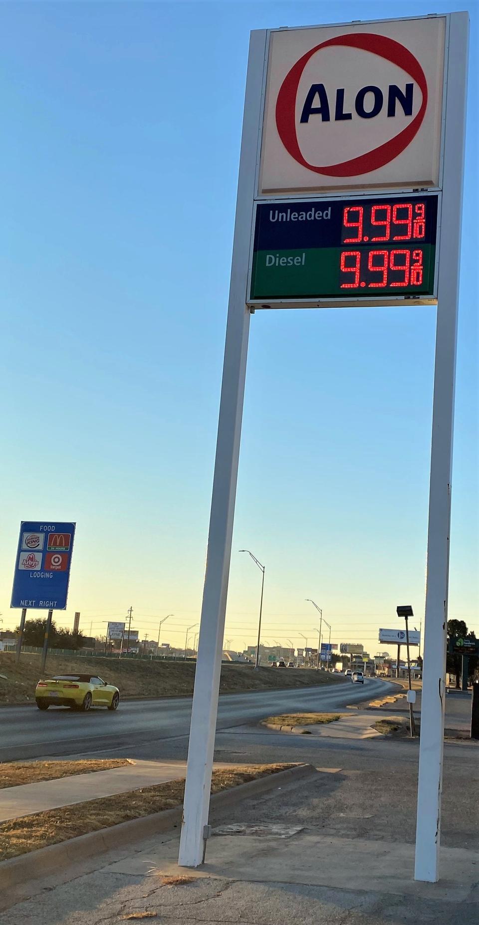 The electronic sign at a new southwest Abilene gas station was not yet functioning, but reminded passing motorist the cost of gas - well over $4 at the time - could be higher.