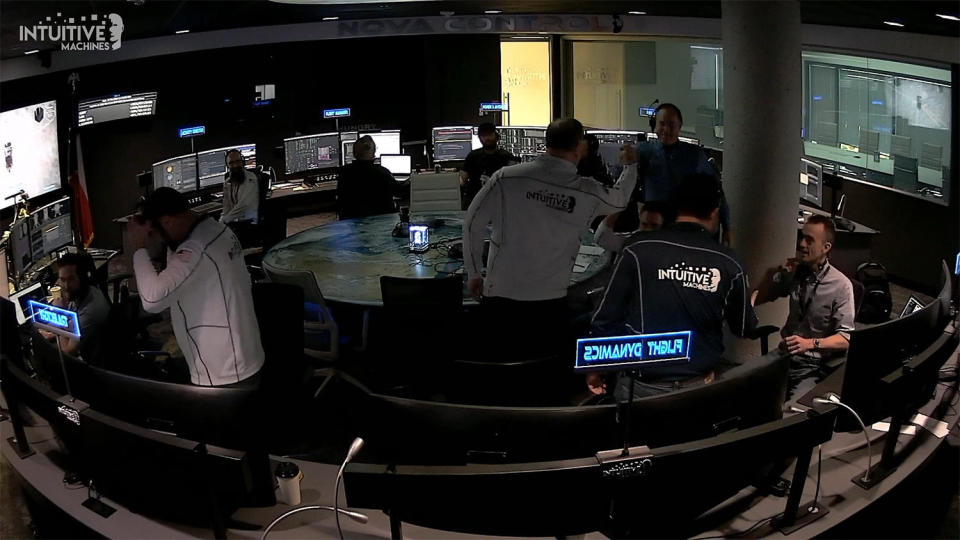 The Intuitive Machines mission control center in Houston.  / Credit: Intuitive Machines