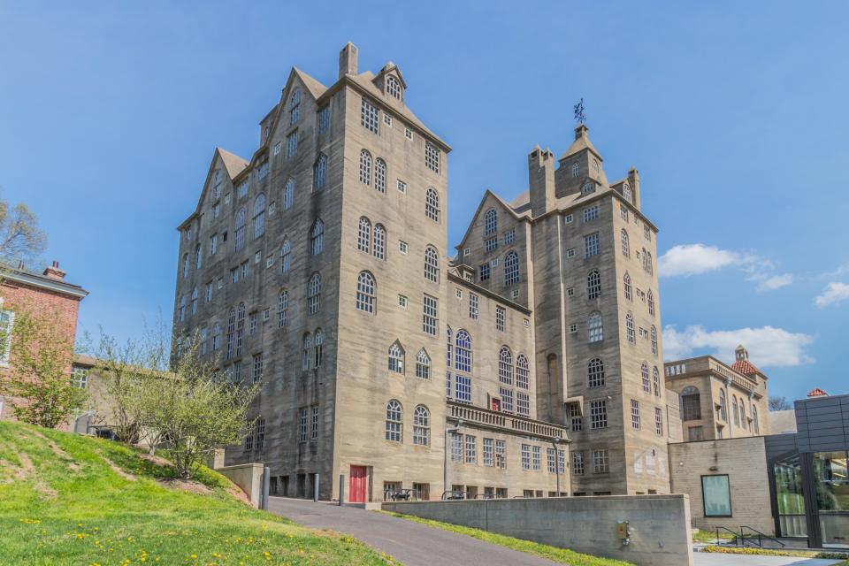 Mercer Museum, in Doylestown Borough, is a six-story reinforced concrete castle designed by Henry Mercer. Today the museum complex features local and national traveling exhibits, as well as a core collection of over 17,000 pre-Industrial tools.