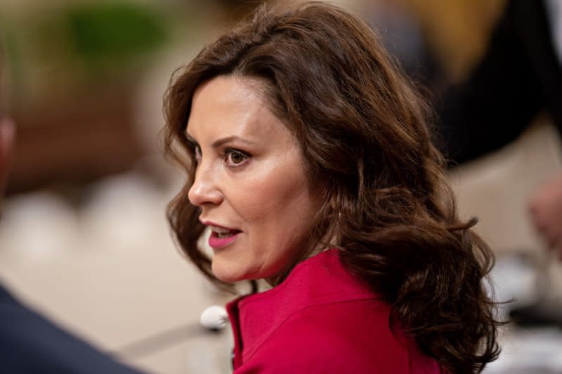 Gretchen Whitmer, governor of Michigan, signed two bills into law Wednesday that ban counseling or therapy to persuade gay, lesbian or transgender minors to alter their gender identity or sexual orientation. File Photo by Andrew Harrer/UPI