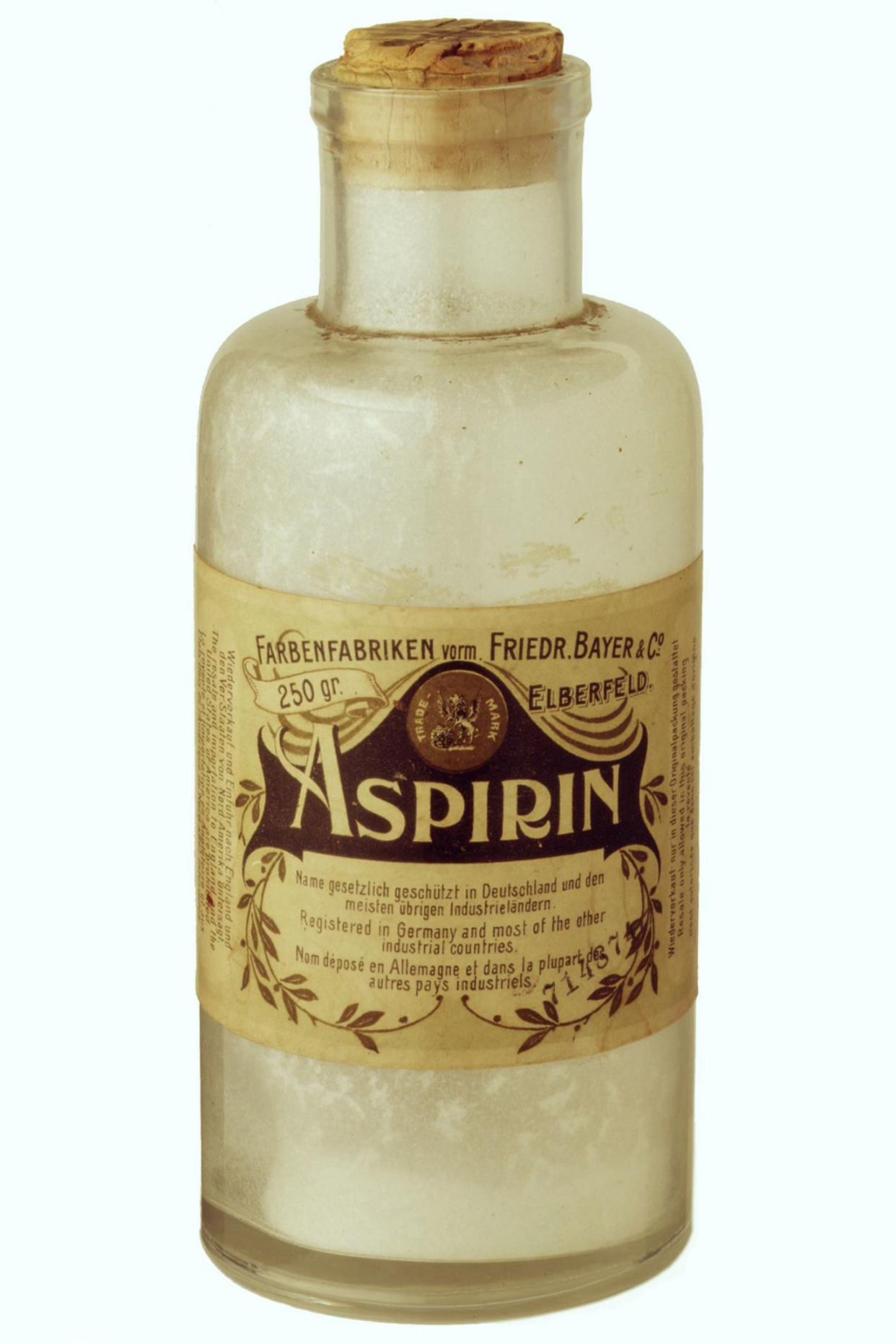 Bottle of Bayer aspirin, 1899