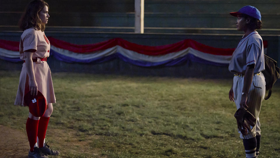 Abbi Jacobson and Chanté Adams in ‘A League of Their Own’ - Credit: Courtesy of Amazon