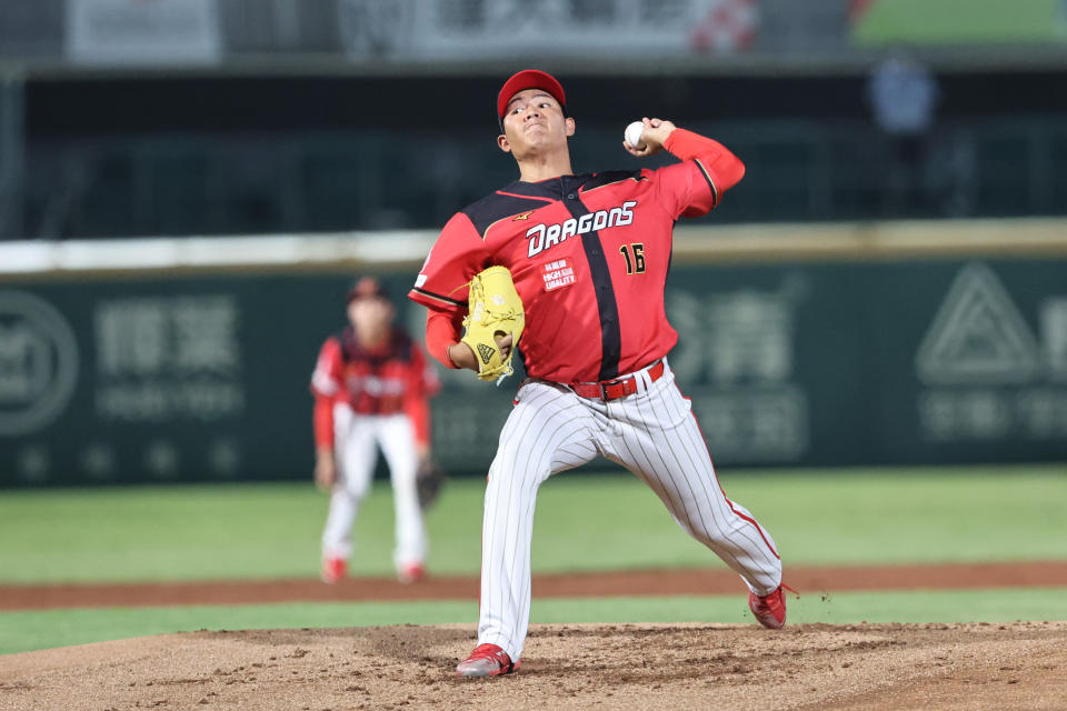 今日收下本季第3勝的王維中。（特約攝影／李鴻明攝）