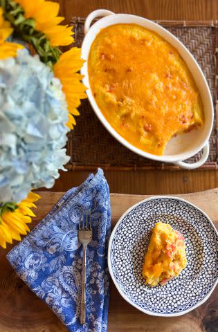 <p>Emily Brown</p> Grits and Lox Casserole from Kugels & Collards