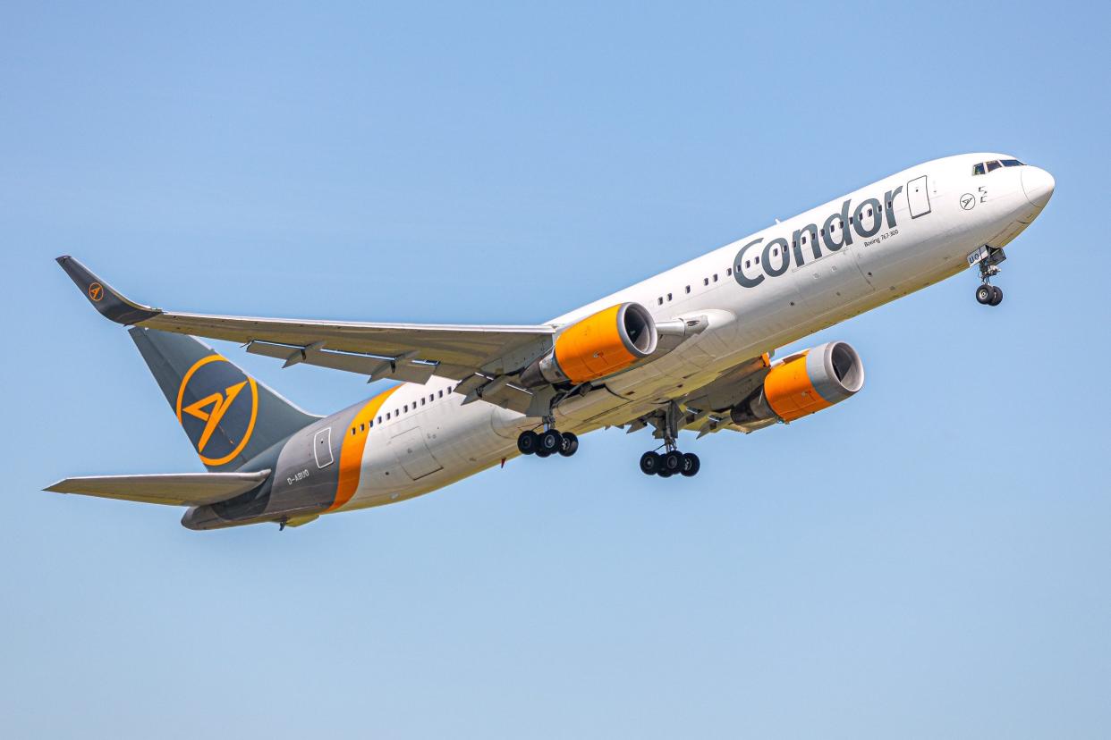 Condor airline flies from Phoenix Sky Harbor International Airport to Frankfurt, Germany.