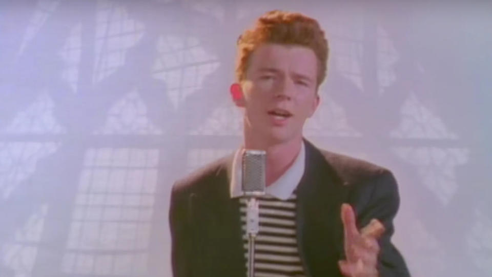 Countless internet users have been directed to the music video for Rick Astley song Never Gonna Give You Up as part of the &#39;Rickrolling&#39; trend. (YouTube/RCA/PWL)