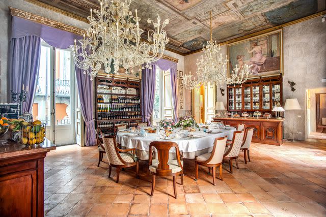 <p>Vincenzo Tambasco/Courtesy of Palazzo Doria Napoli</p> Palazzo Doria Napoliâ€™s private dining room.
