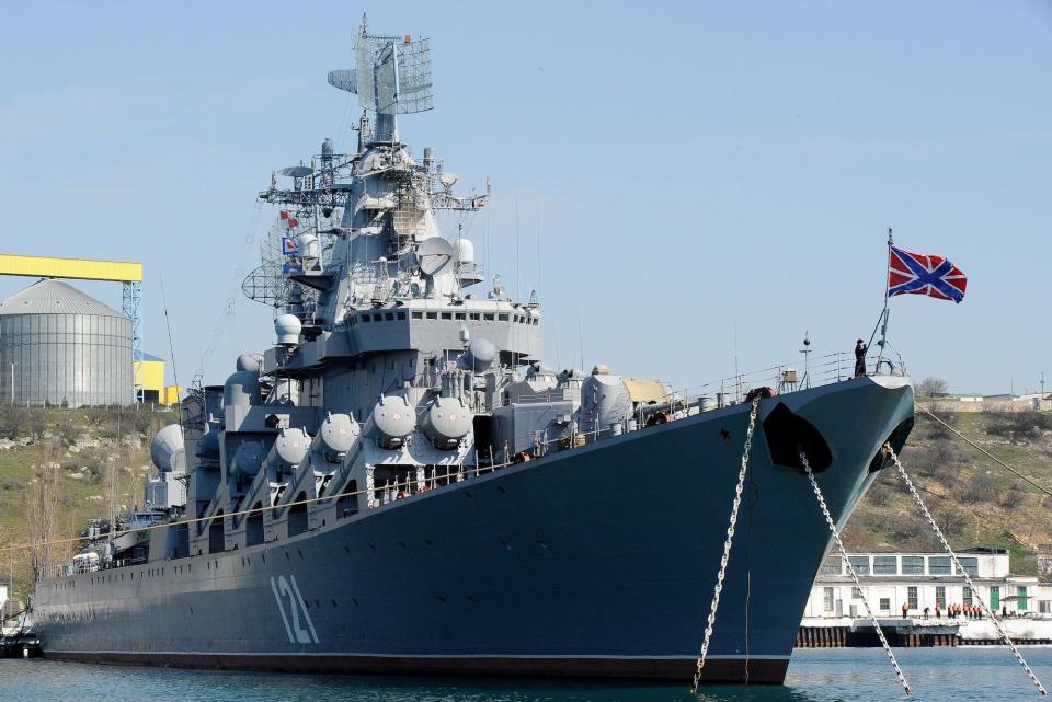 Russian Navy cruiser Moskva in Sevastopol Crimea