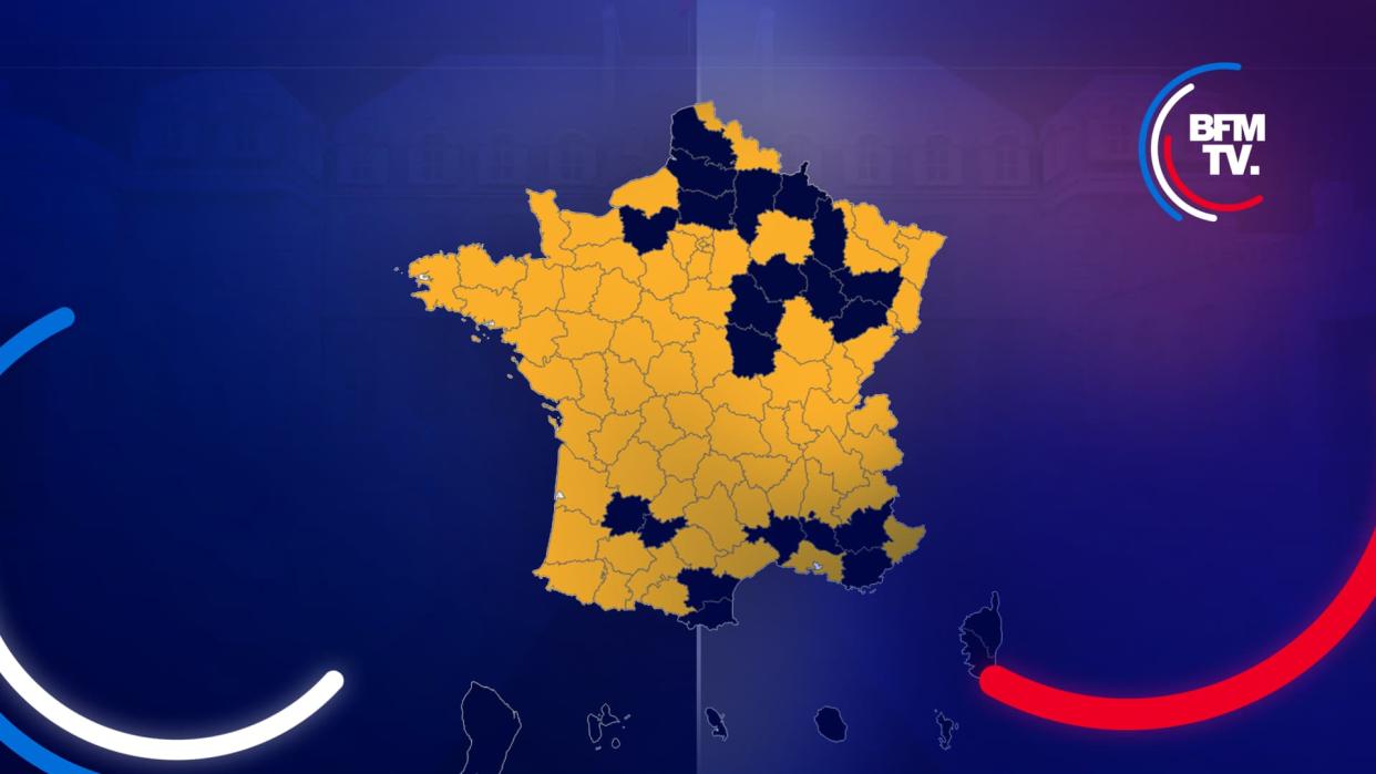 La carte des résultats du second tour de l'élection présidentielle de 2022 par département. - BFMTV