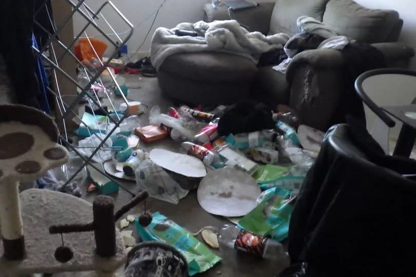 The front room was a mess