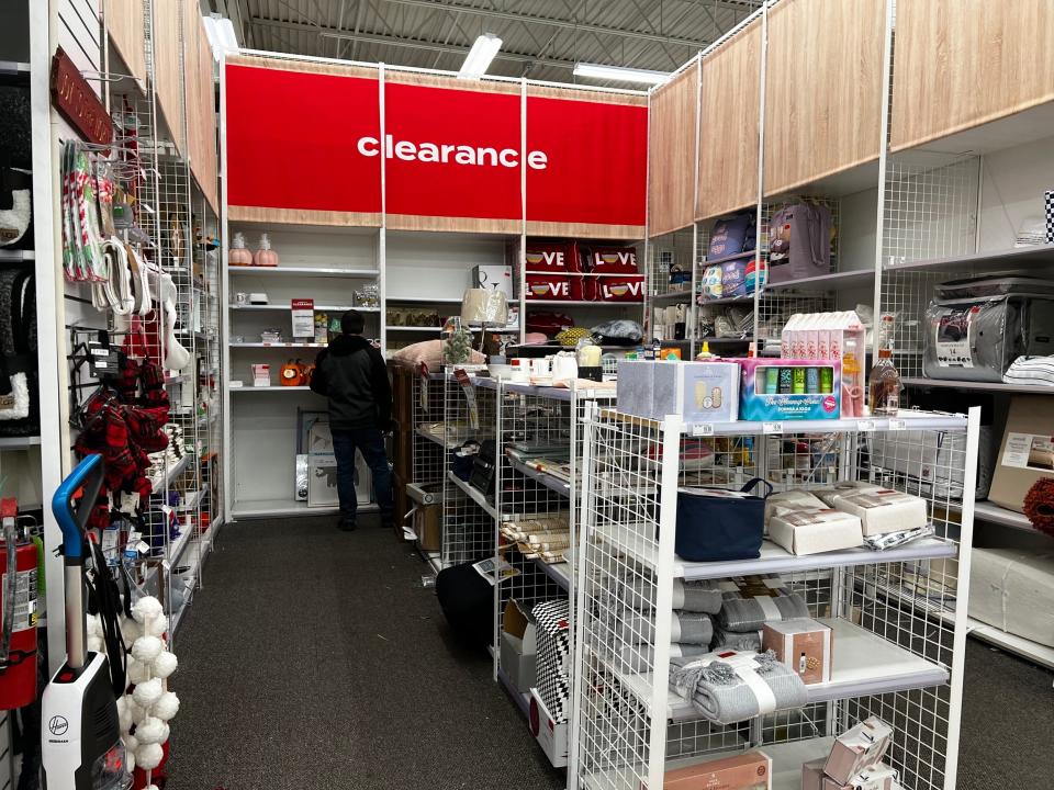 The clearance section of a Bed Bath & Beyond store