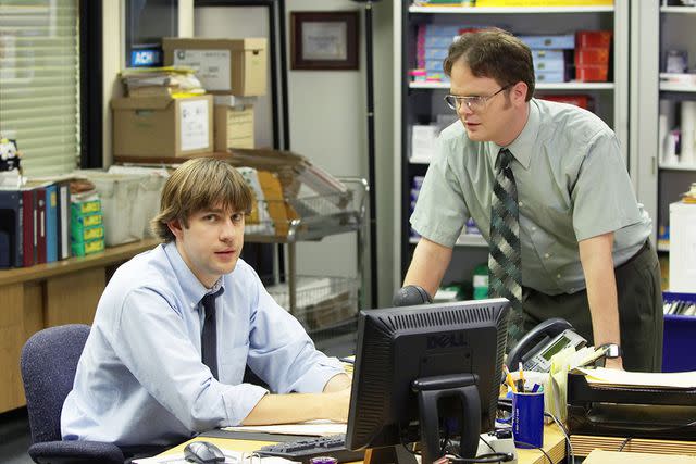 <p>Paul Drinkwater/NBCU Photo Bank</p> John Krasinski as Jim Halpert (left) and Rainn Wilson as Dwight Schrute on 'The Office'