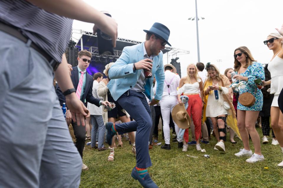 The party is in the infield at Churchill Downs on May 7, 2022 in Louisville, Ky.