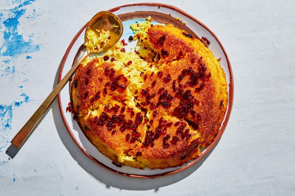 Crunchy Baked Saffron Rice With Barberries