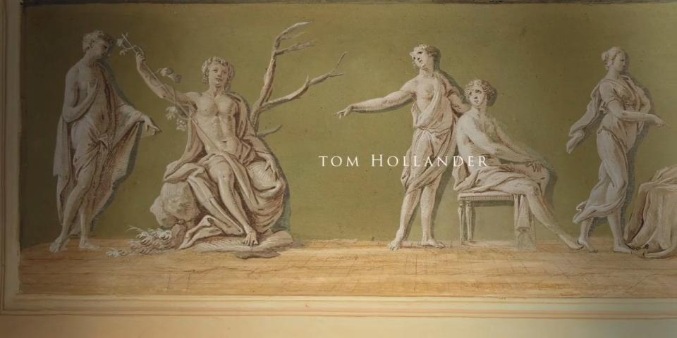 Tom Hollander's name in "The White Lotus" opening credits.