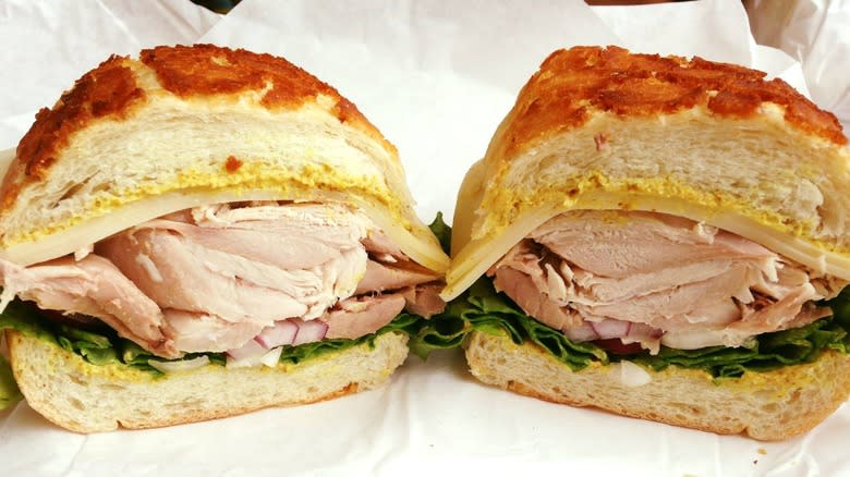 Arguello's world famous turkey sandwich 