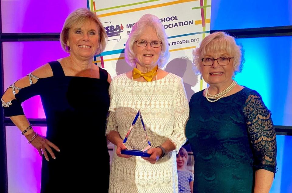 Patty Quessenberry, Betty Braden and Peggy Taylor at an event for the Missouri School Boards' Association.