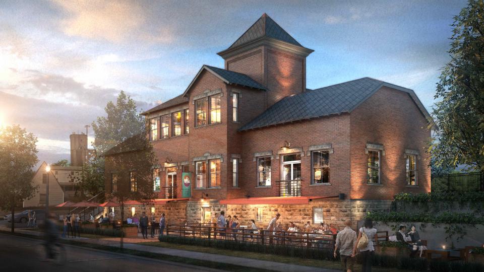 The former Delaware train depot would be converted into restaurant and retail space under a proposal by RiverWest Partners.