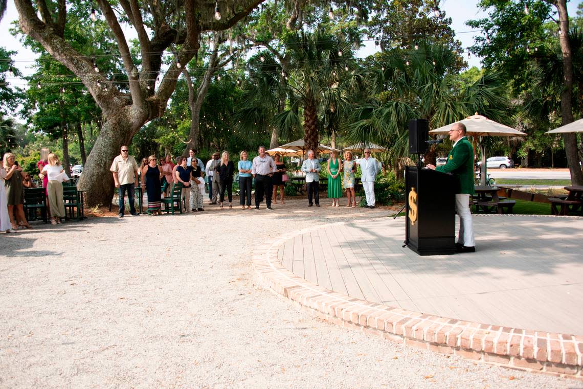 CEO Billy Watterson speaks at the opening of The Bank on Hilton Head Island’s south end.