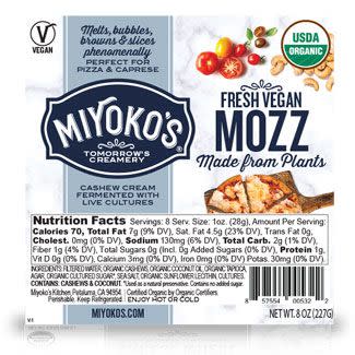 3) Mioko's Fresh Vegan Mozzarella