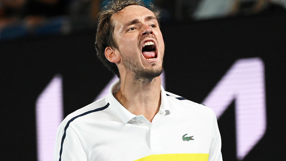 Daniil Medvedev, pictured here in action against Stefanos Tsitsipas in their Australian Open semi-final.