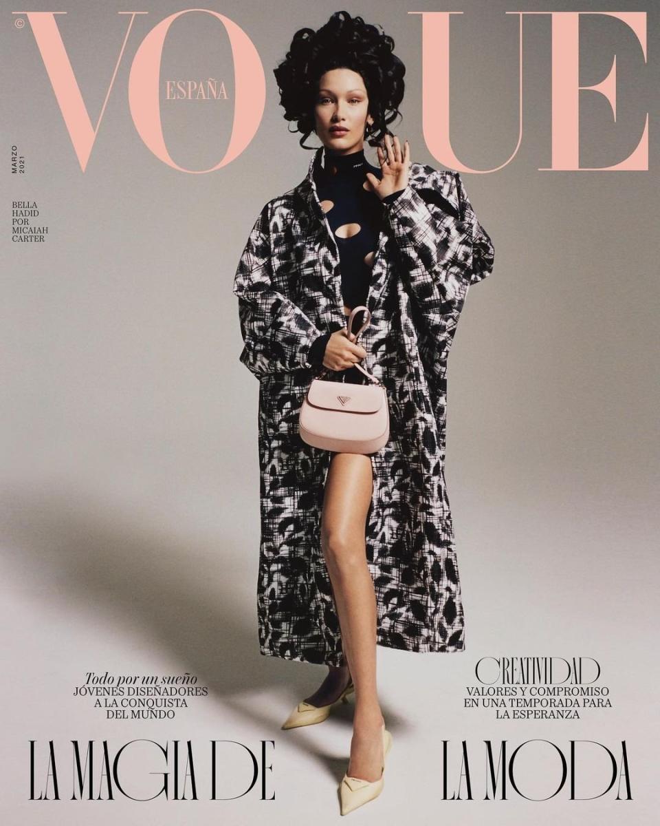 Vogue Spain, March 2020. Bella Hadid photographed by Micaiah Carter. Hair by Evanie Frausto